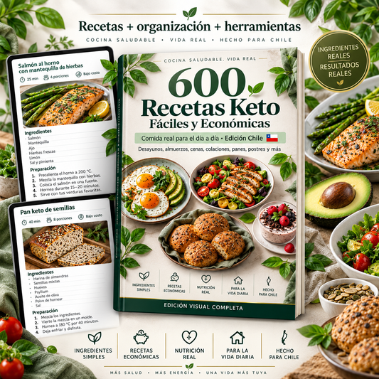 Keto  Mas de 600 Recetas — Recetas Fáciles para Dejar de Improvisar