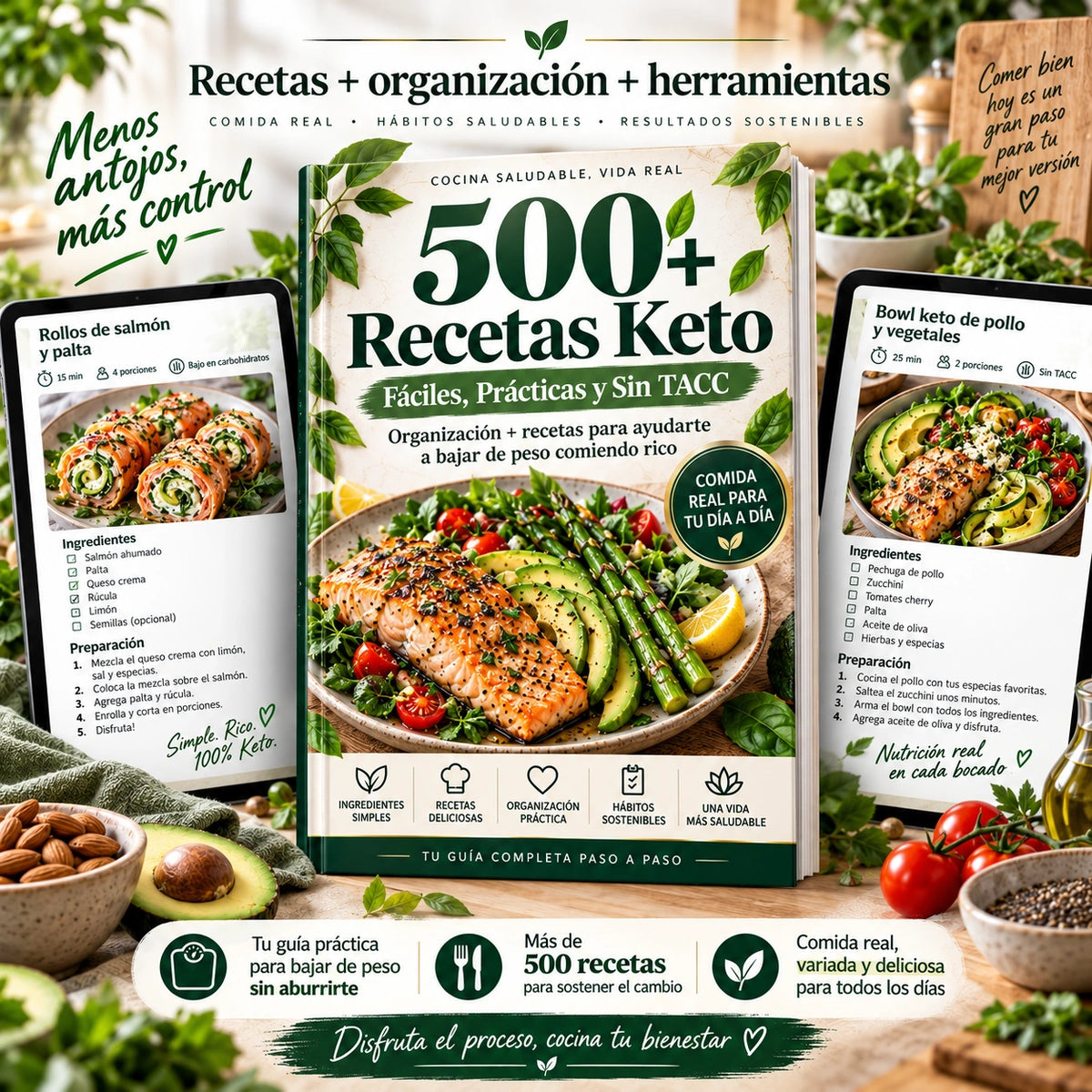 +500 Recetas KETO sin TACC — Recetas Fáciles para Dejar de Improvisar